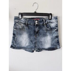 Levi's Denim Star Studded Women's Size 32 Skort Skirt Rhinestone Y2K Grunge